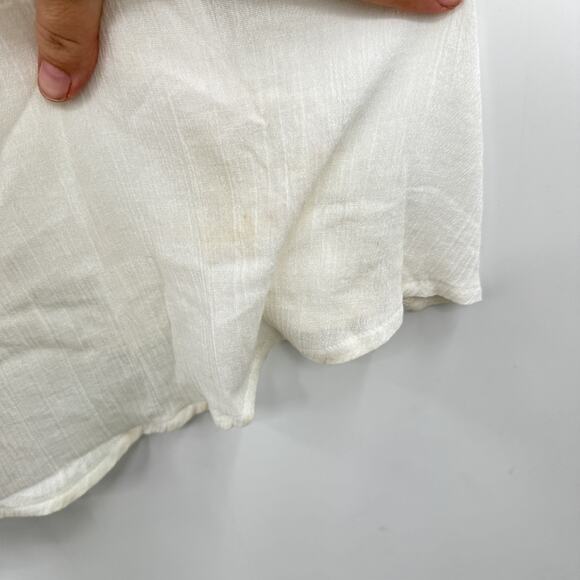 Catherines Gauzy Lace Tie Top Sz 3X Ivory White Boho Coquette Peasant Bloomcore - Picture 7 of 12